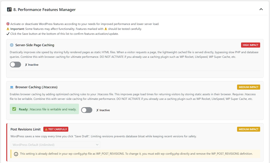 wp optimal state - dashboard screen 7